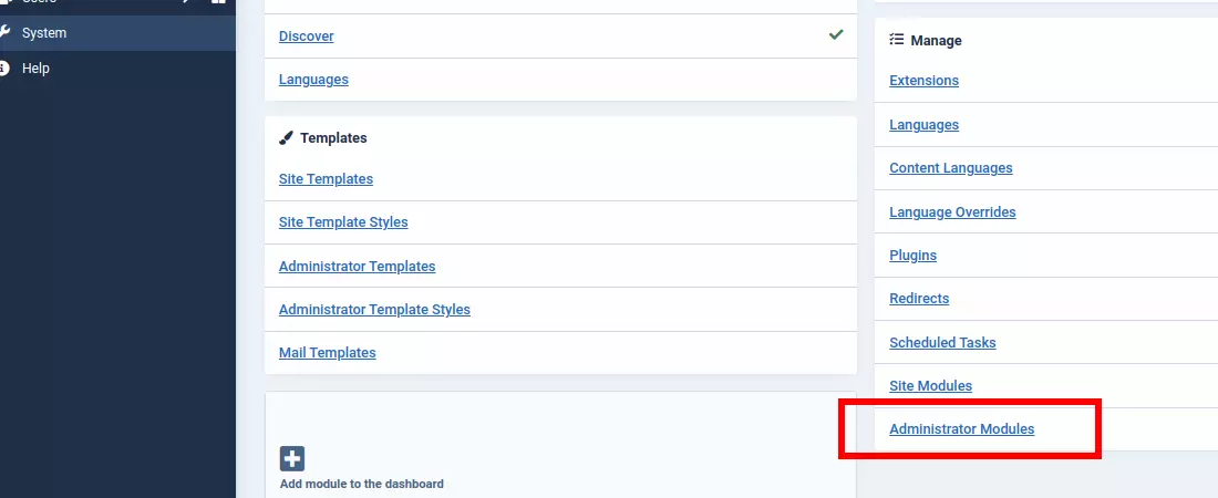 Administrator Modules