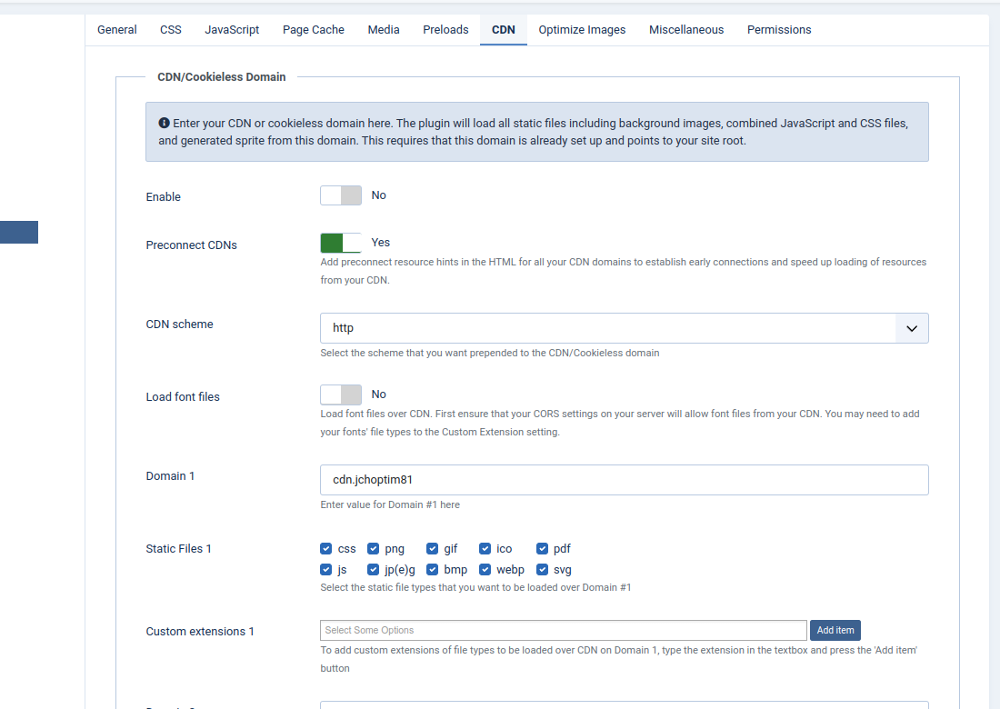 CDN/Cookieless Domain Feature