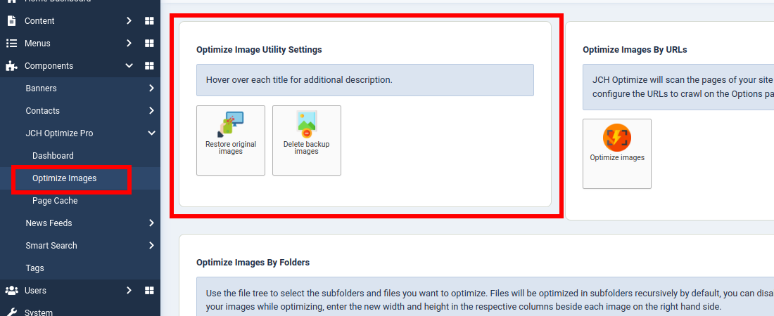 Optimize Image Utility Settings