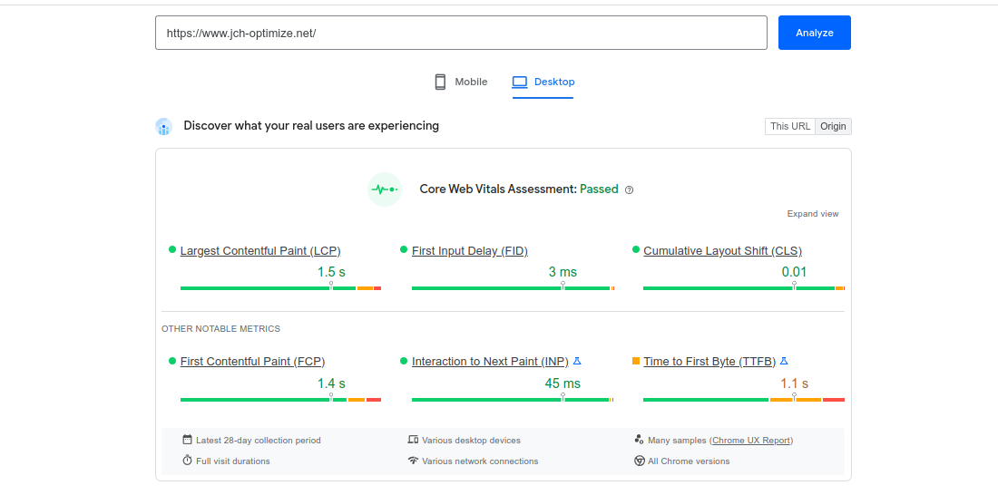PageSpeed Field Data